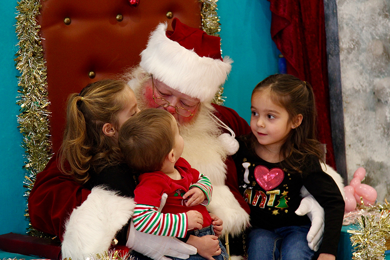 Holiday Happenings - Santa and Girls