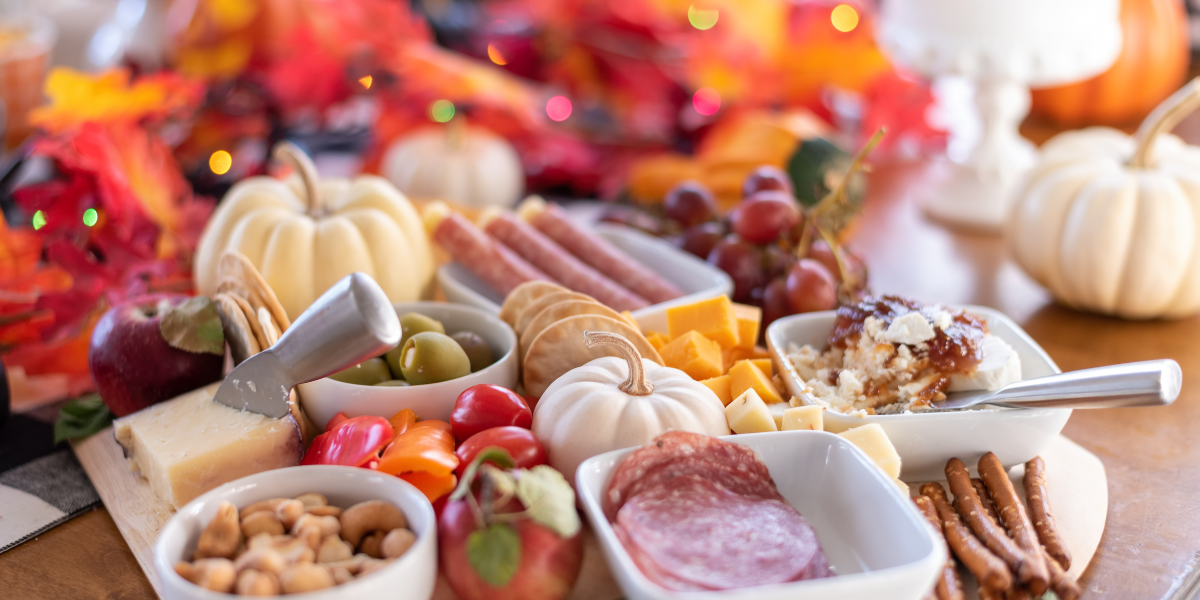 A display of fall snacks. 