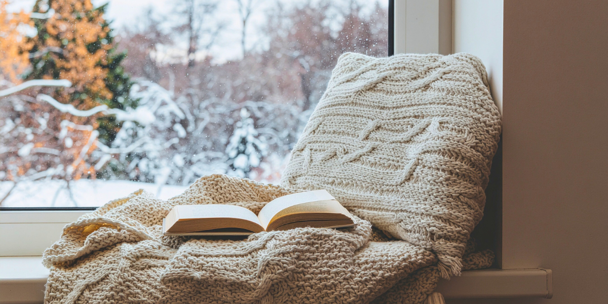 Book nook by the window.